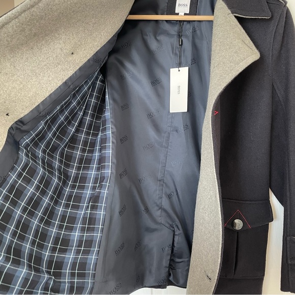 BOSS Hugo Boss Wool Coat Jacket, Blue & Grey, Boys Size 12-XS, NEW WITH TAG - Picture 11 of 12